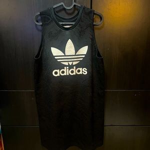 Black Lace Trefoil textured Tank Dress